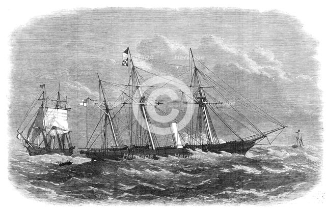H.M.S. Vigilant on the seven-fathom patch in the Red Sea, 1868. Creator: Unknown.