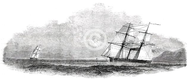 H.M. Steamer "Rifleman", in Chase of a Brazilian Slaver, 1850. Creator: Unknown.