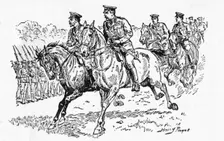 H.M. The King and Lord Kitchener Inspecting The Newly Raised Army c1929. Creators: Howard Davie, Harry Payne