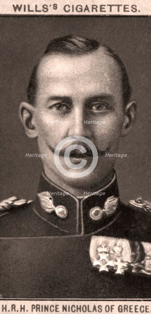 H.R.H Prince Nicholas of Greece, 1908.Artist: WD & HO Wills