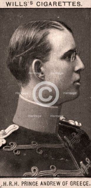 H.R.H Prince Andrew of Greece, 1908.Artist: WD & HO Wills