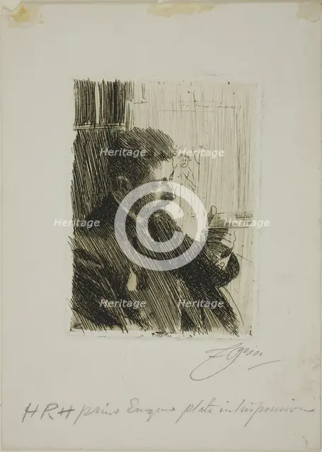 H. R. H. Prince Eugen of Sweden, 1891. Creator: Anders Leonard Zorn.