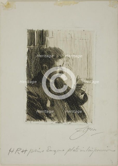 H. R. H. Prince Eugen of Sweden, 1891. Creator: Anders Leonard Zorn.