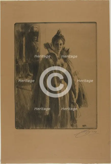 H. R. H. Princess Ingeborg of Sweden II, 1900. Creator: Anders Leonard Zorn.