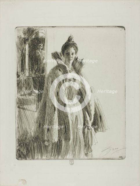 H. R. H. Princess Ingeborg of Sweden II, 1900. Creator: Anders Leonard Zorn.