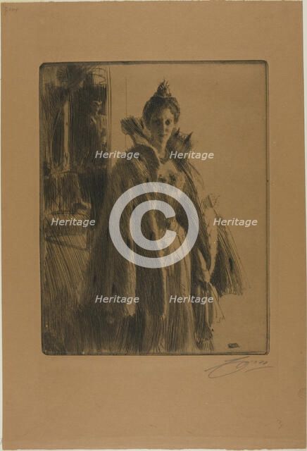 H. R. H. Princess Ingeborg of Sweden II, 1900. Creator: Anders Leonard Zorn.