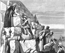 'H.R.H. The Prince of Wales in Egypt -- The Ascent of the Great Pyramid 1891. Creator: Unknown