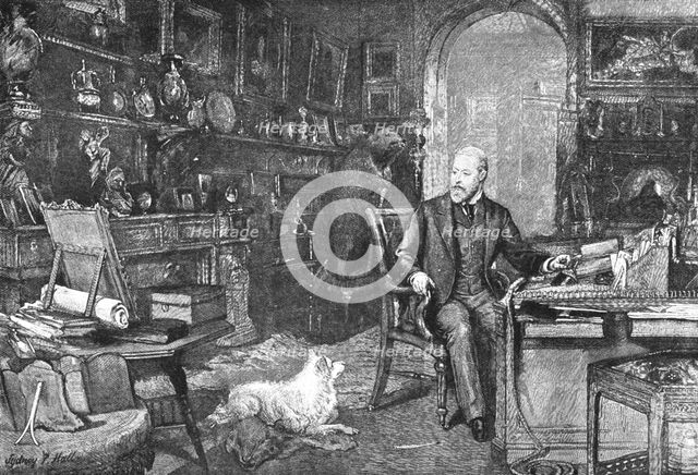 ''H.R.H. The Prince of Wales in his Study at Marlborough House', 1891. Creator: Unknown.