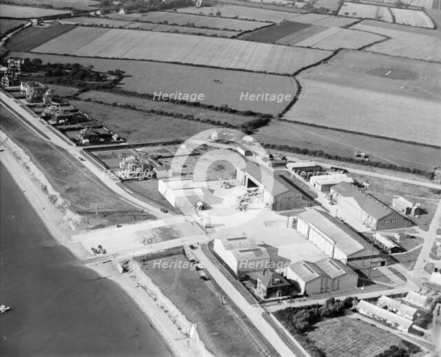 HM Naval Seaplane Training School seaplane sheds, Lee-on-Solent, Hampshire, 1928. Artist: Aerofilms.