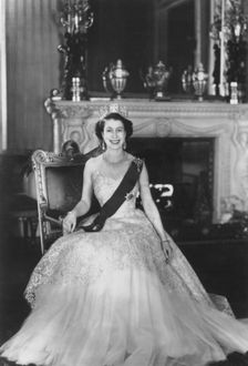 HM Queen Elizabeth II at Buckingham Palace, 12th March 1953. Artist: Sterling Henry Nahum Baron