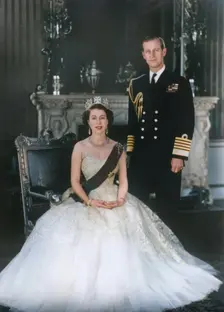 HM Queen Elizabeth II and HRH Duke of Edinburgh at Buckingham Palace, 12th March 1953. Creator: Sterling Henry Nahum Baron