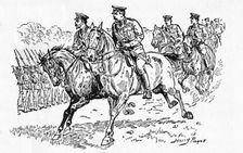 H.M. The King and Lord Kitchener Inspecting The Newly Raised Army c1929. Creators: Howard Davie, Harry Payne