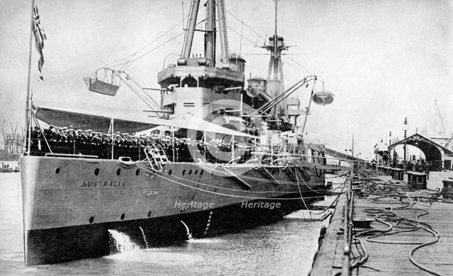 HMAS Australia, Indefatigable class battlecruiser, June 1913 (1936). Artist: Unknown