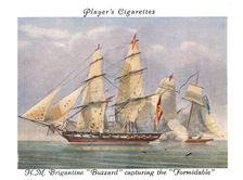 H.M.Brigantine "Buzzard" capturing the "Formidable", 1936. Creator: Unknown