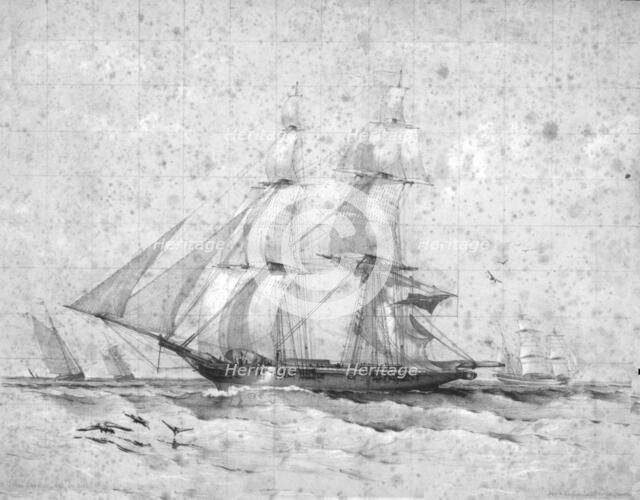 'H.M.B.Waterwitch, 10 Guns.', c1830s. Artist: Henry John Vernon.