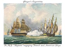 H.M.S "Majestic" engaging French and American Ships, 1936. Creator: Unknown