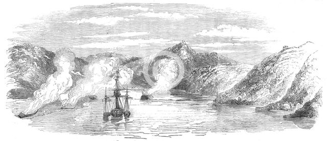 H.M.S. "Miranda", and her Prizes, in Litscha Bay, Russian Lapland, 1854. Creator: Unknown.