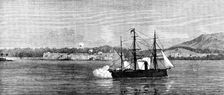 H.M.S. Niobe bombarding San Fernando Castle, Omoa, 1873. Creator: Unknown