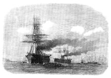 H.M.S. Agincourt aground on the Pearl Rock, Gibraltar Bay, 1871. Creator: Unknown