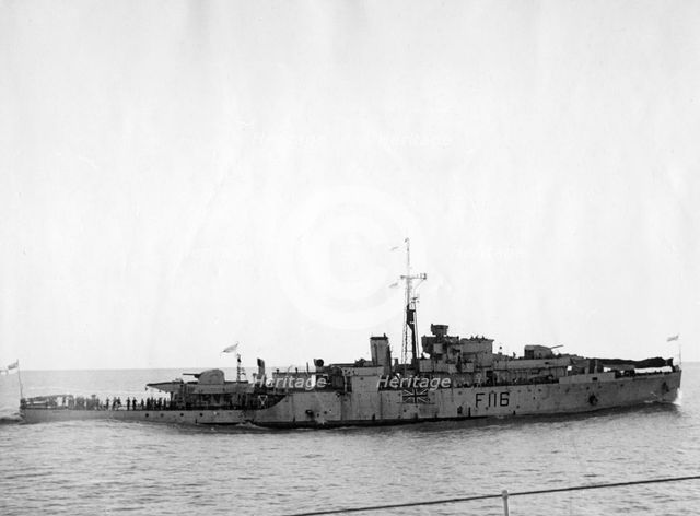 HMS Amethyst, after action on the Yangtze River, 20th April 1949. Artist: Unknown