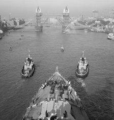 HMS Belfast and Tower Bridge, London, 1971. Artist: Eric de Maré