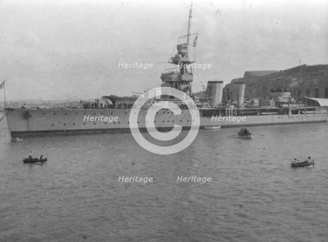 HMS 'Cardiff', British C-class light cruiser, Malta, c1920s(?). Artist: Unknown