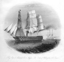 HMS Duke of Wellington 1857.Artist: DJ Pound