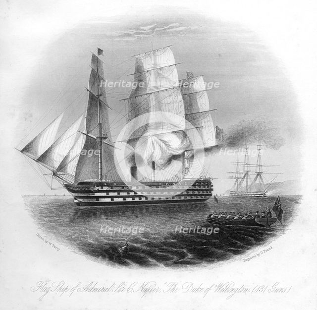HMS 'Duke of Wellington', 1857.Artist: DJ Pound