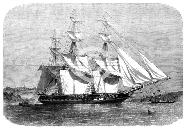 H.M.S. "Euryalus", the Vessel in which Prince Alfred takes his First Voyage to Sea, 1858. Creator: Smyth.