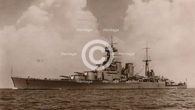 'H.M.S. Hood', 1935. Artist: Unknown.