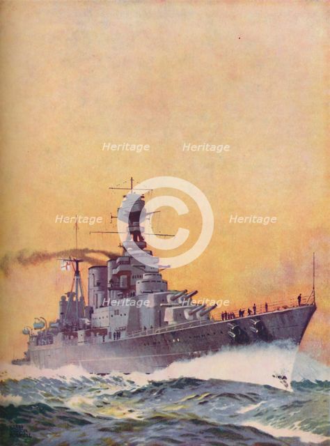 'HMS Hood was laid down in 1916 and completed in 1920', 1937. Artist: Unknown.