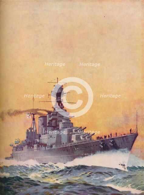 'HMS Hood was laid down in 1916 and completed in 1920', 1937. Artist: Unknown.