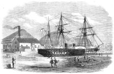 H.M.S. Leopard in dock at Shanghai, 1865. Creator: Unknown