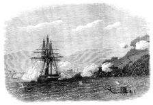 H.M.S. Rinaldo bombarding Salangore, in the Strait of Malacca, 1871. Creator: Unknown