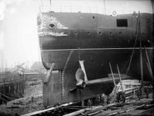 HMS Sans Pareil in the stocks, Poplar, Tower Hamlets, London, c1860-c1922. Artist: Henry Taunt