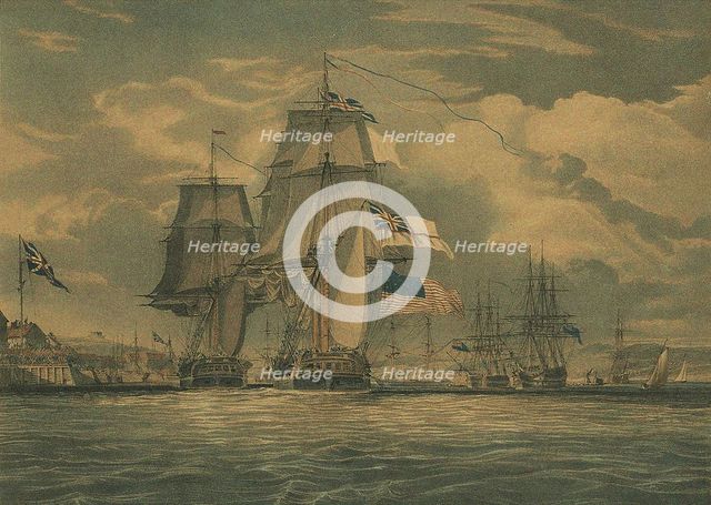 HMS Shannon captures USS Chesapeake, 1 June 1813, 1813. Artist: Schetly, J. G. C. (active 19th century)