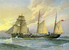 HMS Thrush British 1st class gunboat, c1890-c1893.Artist: William Frederick Mitchell