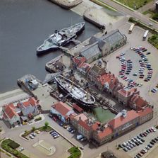 HMS Trincomalee and PSS Wingfield Castle docked at Hartlepool, c2015. Artist: Aerofilms