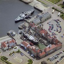 HMS Trincomalee and PSS Wingfield Castle docked at Hartlepool, c2015. Artist: Aerofilms