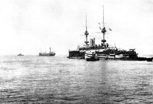 H.M.S. "Victorious" aground off Port Said, 1898. Creator: Unknown