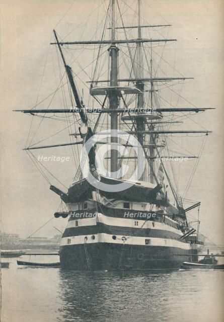 'HMS Victory before she was removed to dry dock in 1922', 1936. Artist: Unknown.