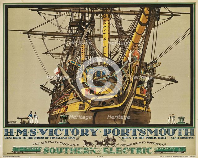 HMS Victory. Portsmouth, 1937. Creator: Shoesmith, Kenneth Denton (1890-1939).