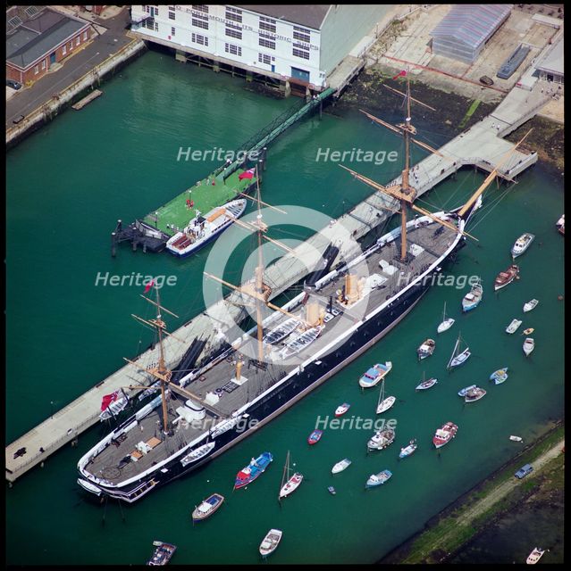 HMS Warrior, Portsmouth  Historic Dockyard, Portsmouth,  1995. Creator: Aerofilms.
