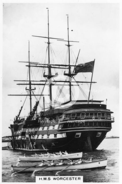 HMS 'Worcester', 1937. Artist: Unknown