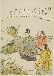 Ho: in Mikawa Province, from the series "Tales of Ise in Fashionable..., c1772/73. Creator: Shunsho
