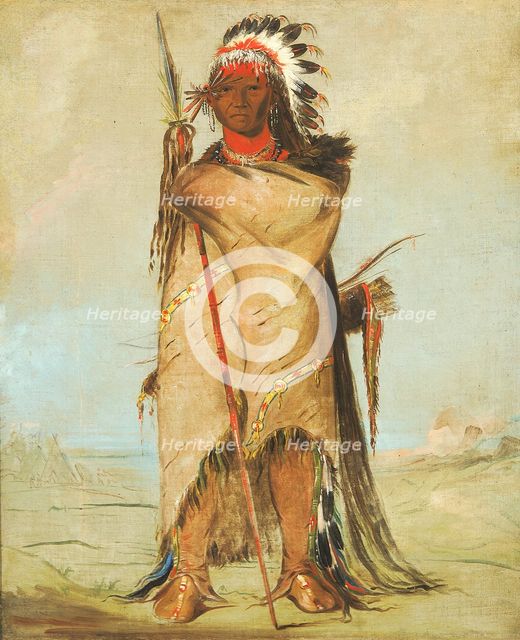 Hó-ra-tó-a, a Brave, 1832. Creator: George Catlin.
