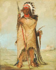 Hó-ra-tó-a, a Brave, 1832. Creator: George Catlin