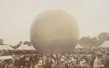 Hot air balloon at Ilkeston Flower Show, Derbyshire, 2nd August 1909. Creator: EB Turner