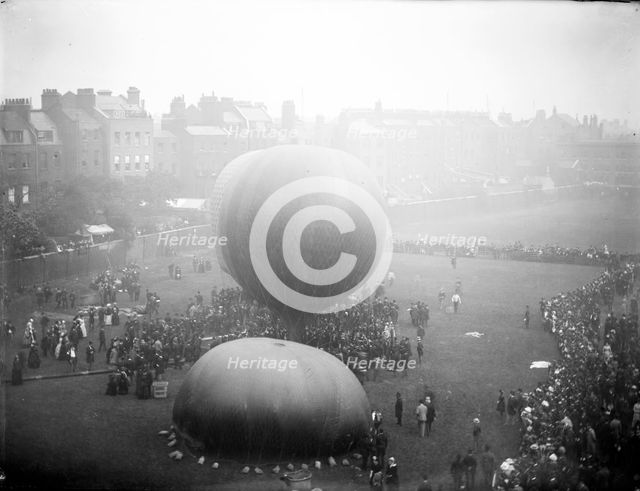 Hot air balloons, Finsbury, London, c1860-c1922. Artist: Henry Taunt