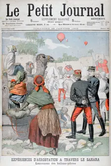 Hot air baloons crossing the Sahara desert, 1903